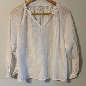 J. Crew White Textured Blouse
